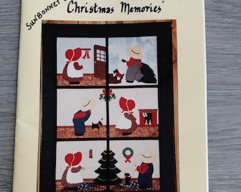 Sunbonnet Christmas Memories Quilt Sewing Pattern Vintage 32" x 44"