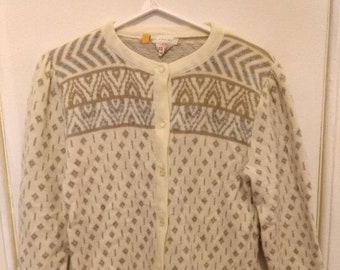 Vintage 80s Knit Cardigan Sweater by St. Michael's 34" Bust