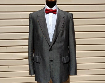 Vintage 1980s Pinstripe Suit Jacket Blazer 45" Chest
