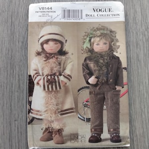 Vintage Vogue 18" Doll Clothes Coat Jacket Pants Boots Sewing Pattern UNCUT 8144