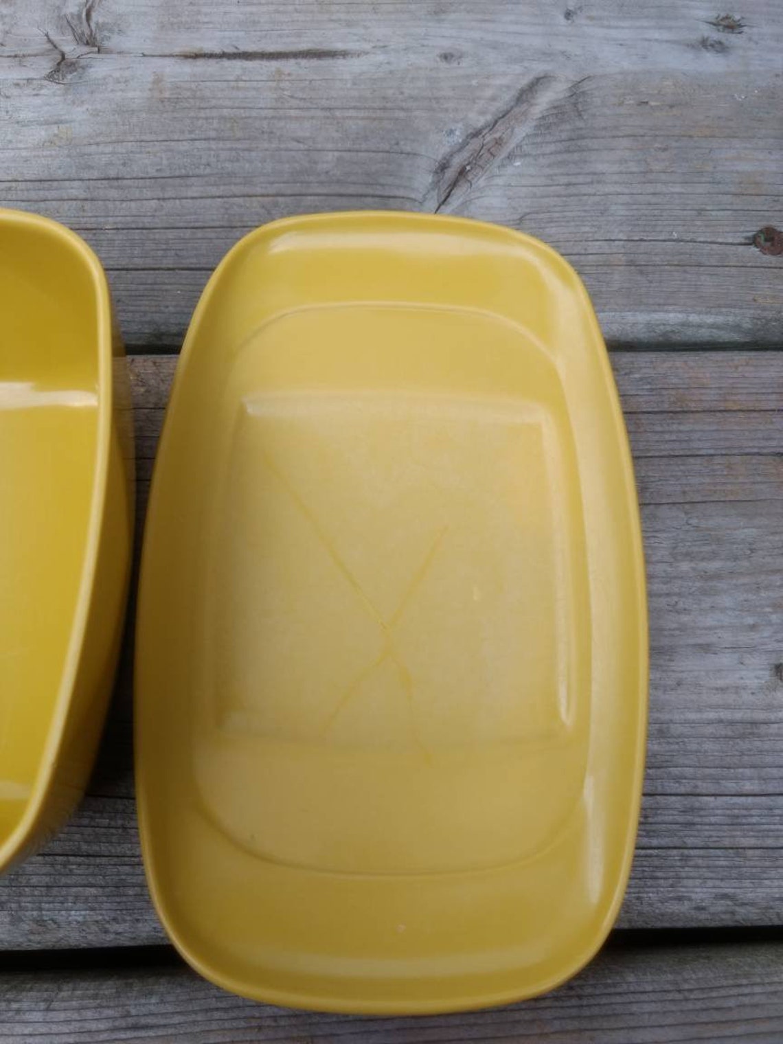Yellow Melamine Butter Dish Maplex Retro Kitchen Melmac Etsy