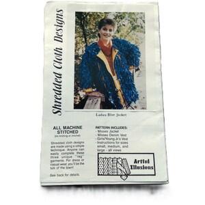 Vintage 80s Fringe Jacket Vest Sewing Pattern Shaggy Rag Coat Shredded Cloth Designs