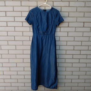amish denim dress Indigo resin Mason Dress in Denim Shirting