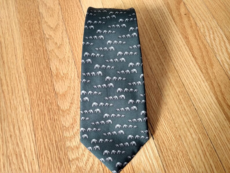 Vintage Elephant Neck Tie Jim Thompson Made in Thailand Necktie