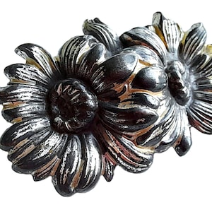 Vintage 1900s Antique Collar Fastener Lace Pin Buckle Prongs Flowers Pat'd Aug 13 '07