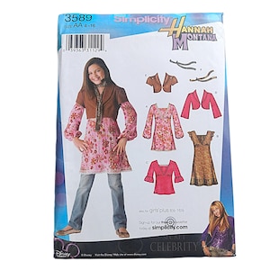 Patron Simplicity 7126 Hannah Montana - Robe, Veste, Pantalon, Blouse - Tailles 8 à 16 Ans