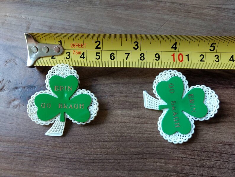 SHAMROCK PINS Erin Go Bragh Brooches Retro Vintage Plastic Etsy