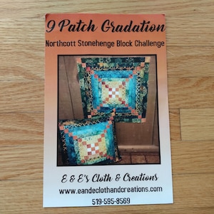 Northcott Stonehenge Challenge Quilt Block Sewing Pattern 9 Patch Gradation