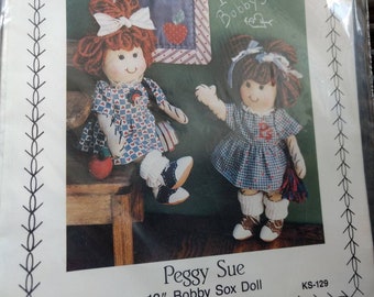 Vintage 50s Doll Sewing Pattern "Peggy Sue" 13" Bobby Sox Doll