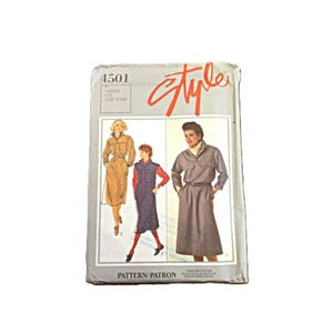 Robe pull vintage des années 80, patron de couture, taille 10-14, style pull 4501