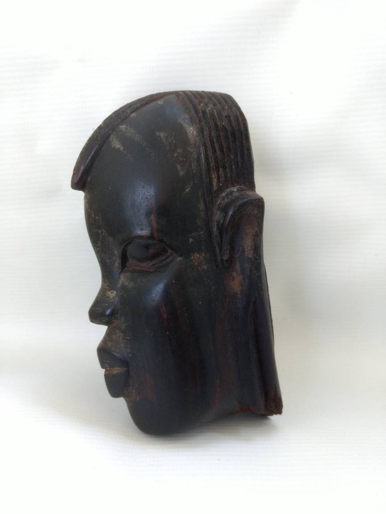 Wood Carved African Head Wall Hanging Ethnic Boho Home Decor Etsy