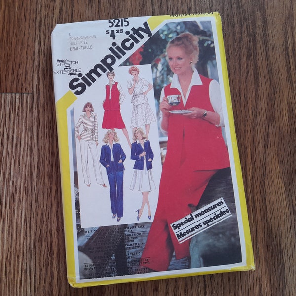 Stretch Knit Sewing Pattern Pants Skirt Top Vest PLUS SZ Simplicity 5215 UNCUT