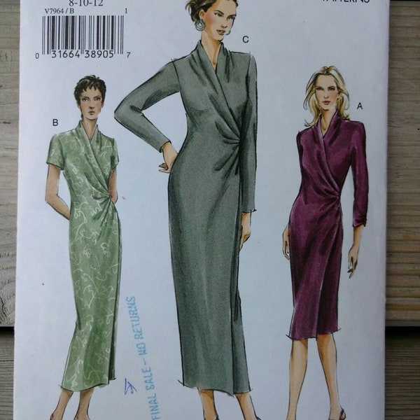 Dress Uncut Sewing Pattern Vogue V7964 Womens Size 8 10 12