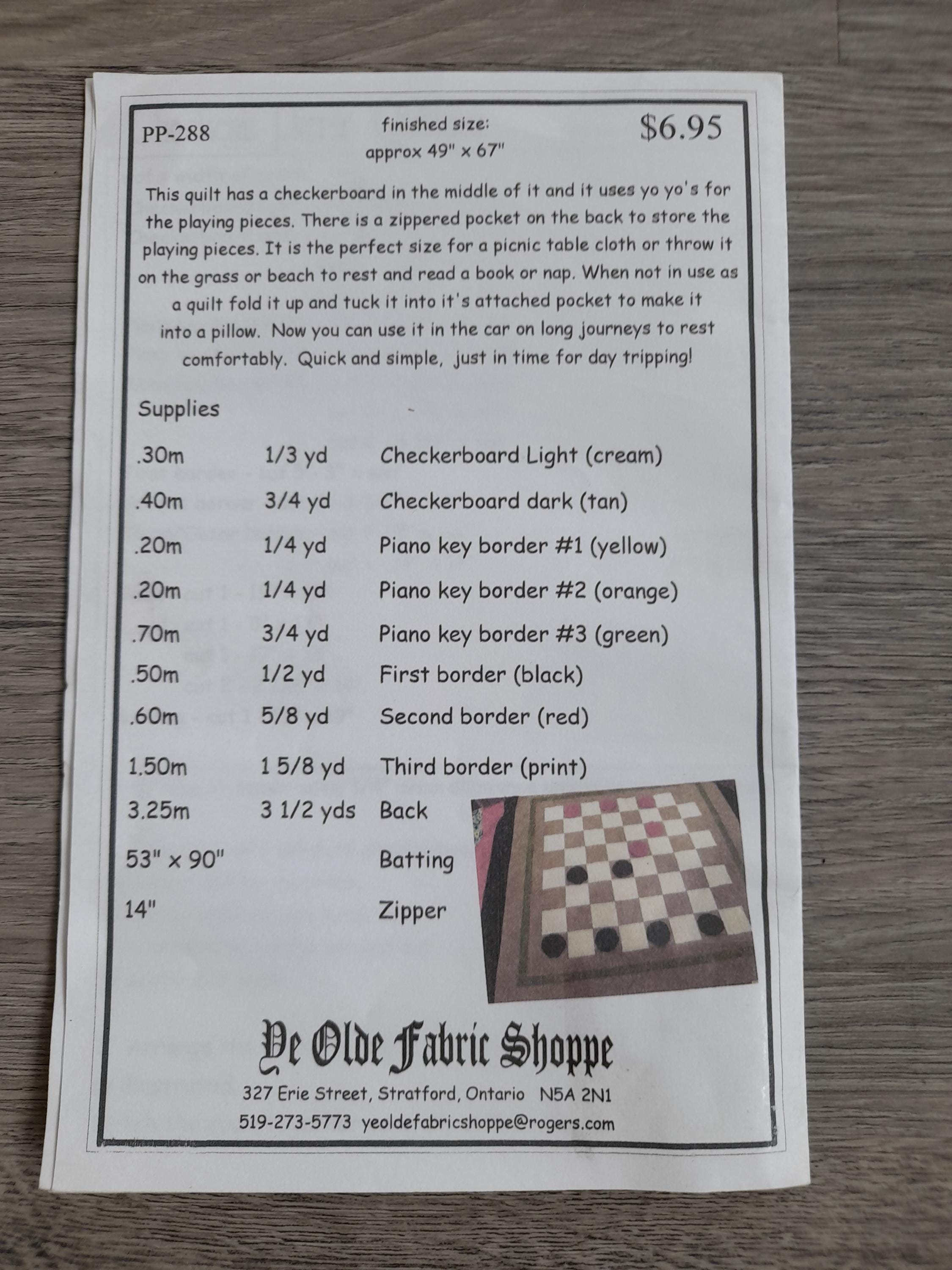Checkers Game Picnic Quilt Sewing Pattern Pillow Travel Family Fun - Etsy
