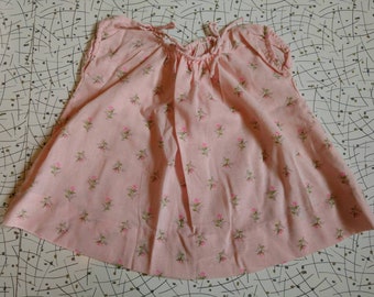 Vintage Pink Baby Cottagecore Dress Rosebud Pattern Fabric Size 3 to 6 Months