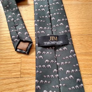 Vintage Elephant Neck Tie Jim Thompson Made in Thailand Necktie