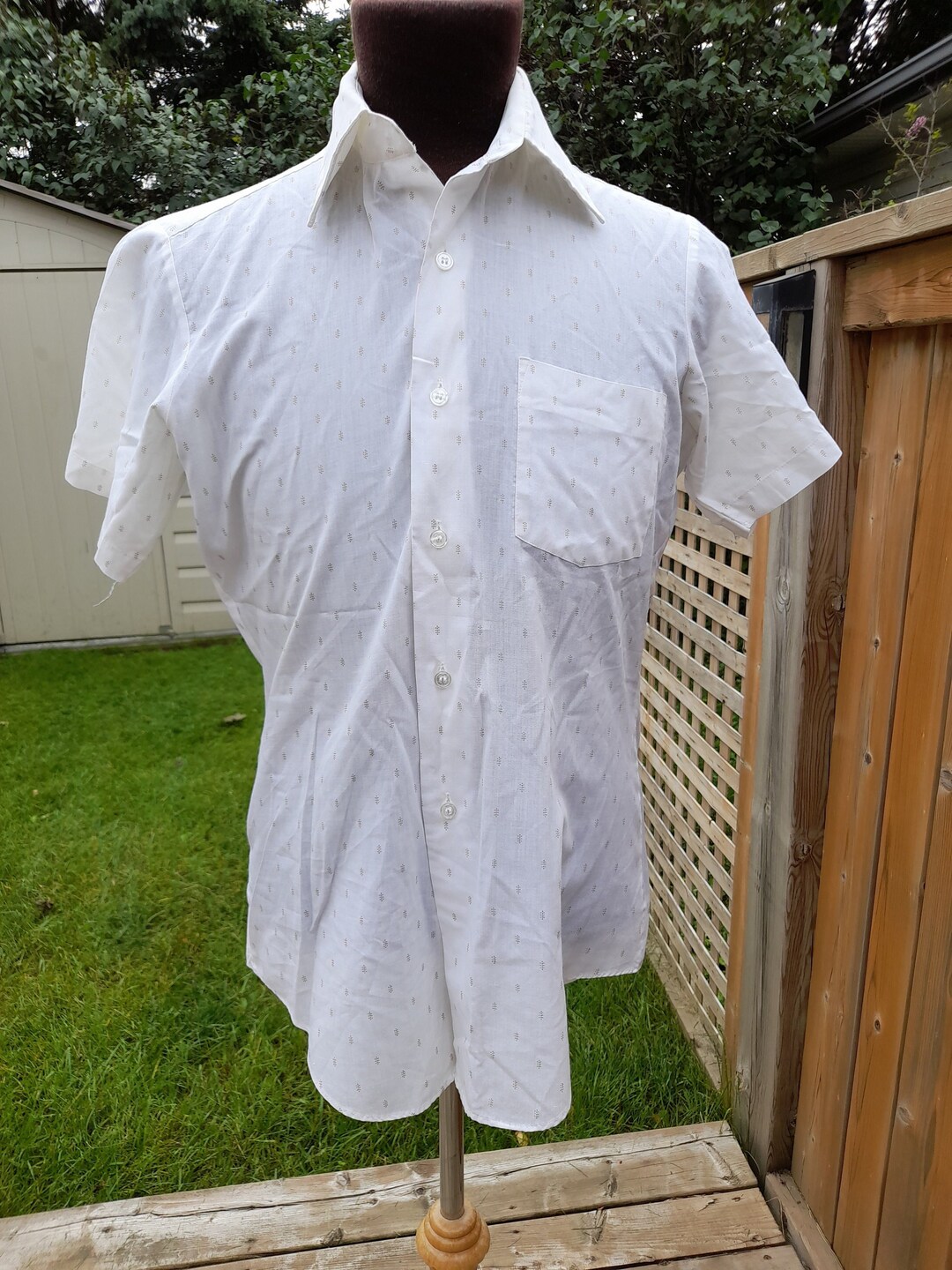 Chemise Vintage Media "Happy Birthday America" Années 70 - Taille L 16.5 X 34/35, Manches Longues, Occasion Excellent état