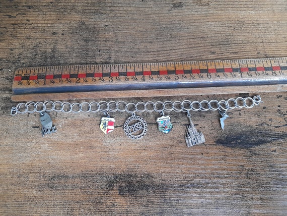 Vintage Charm Bracelet Disney Castle Sterling Sil… - image 3