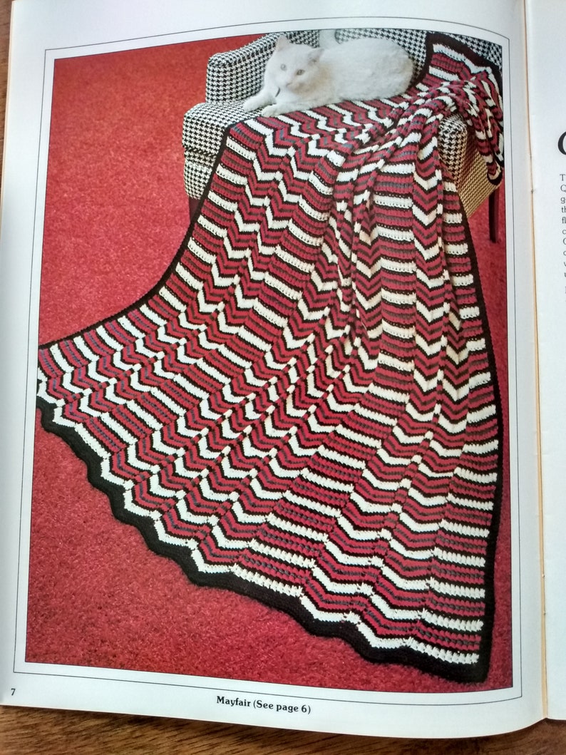 Vintage 70s Afghans Crochet and Knitting Pattern Book Bedspread Blanket ...
