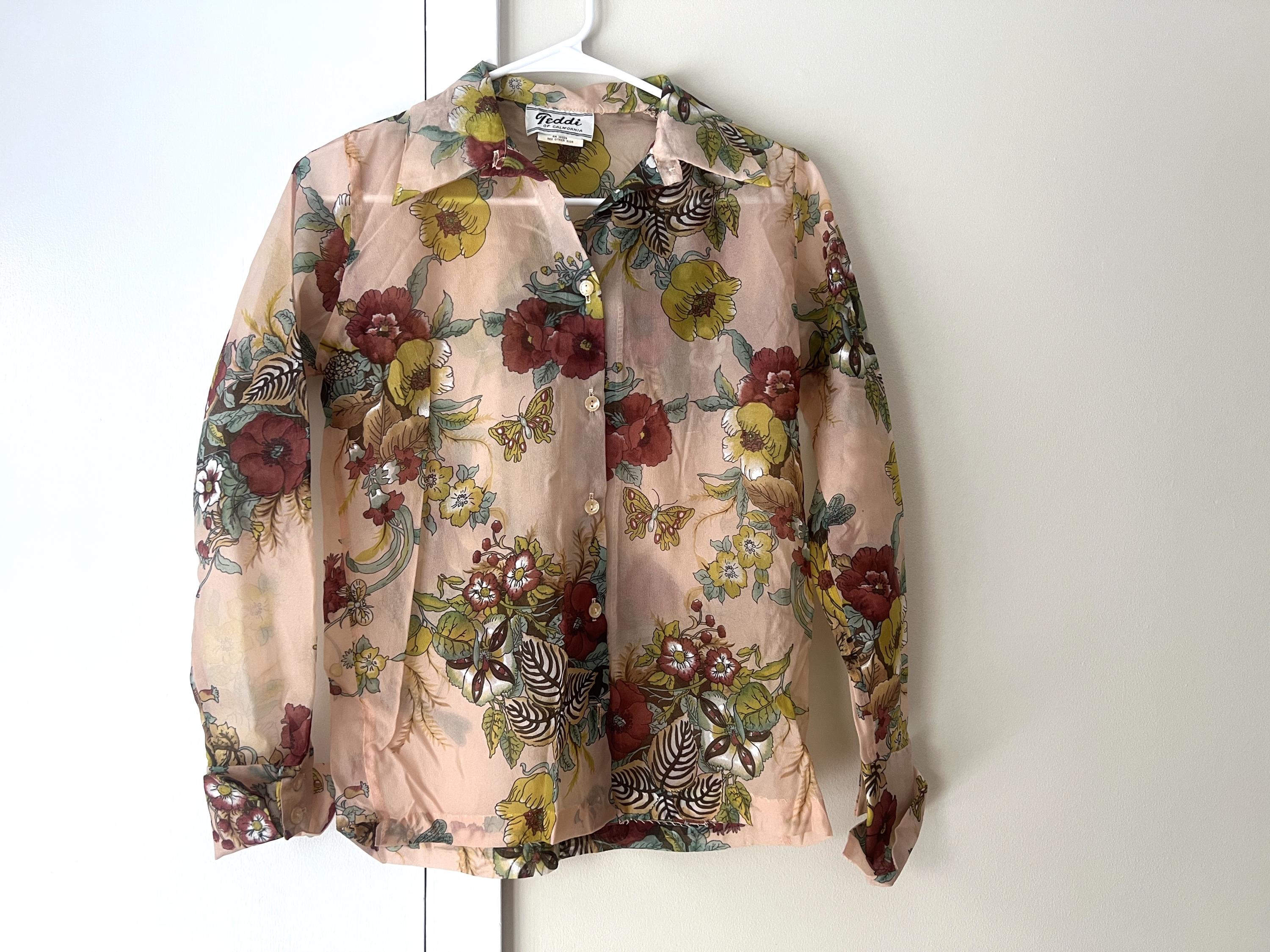 Sheer Floral Shirt - Etsy