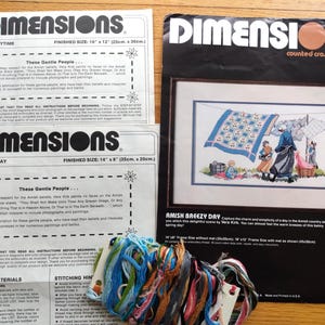 Vintage Amish Playtime & Breezy Day Counted Cross Stitch Charts by Dimensions USA