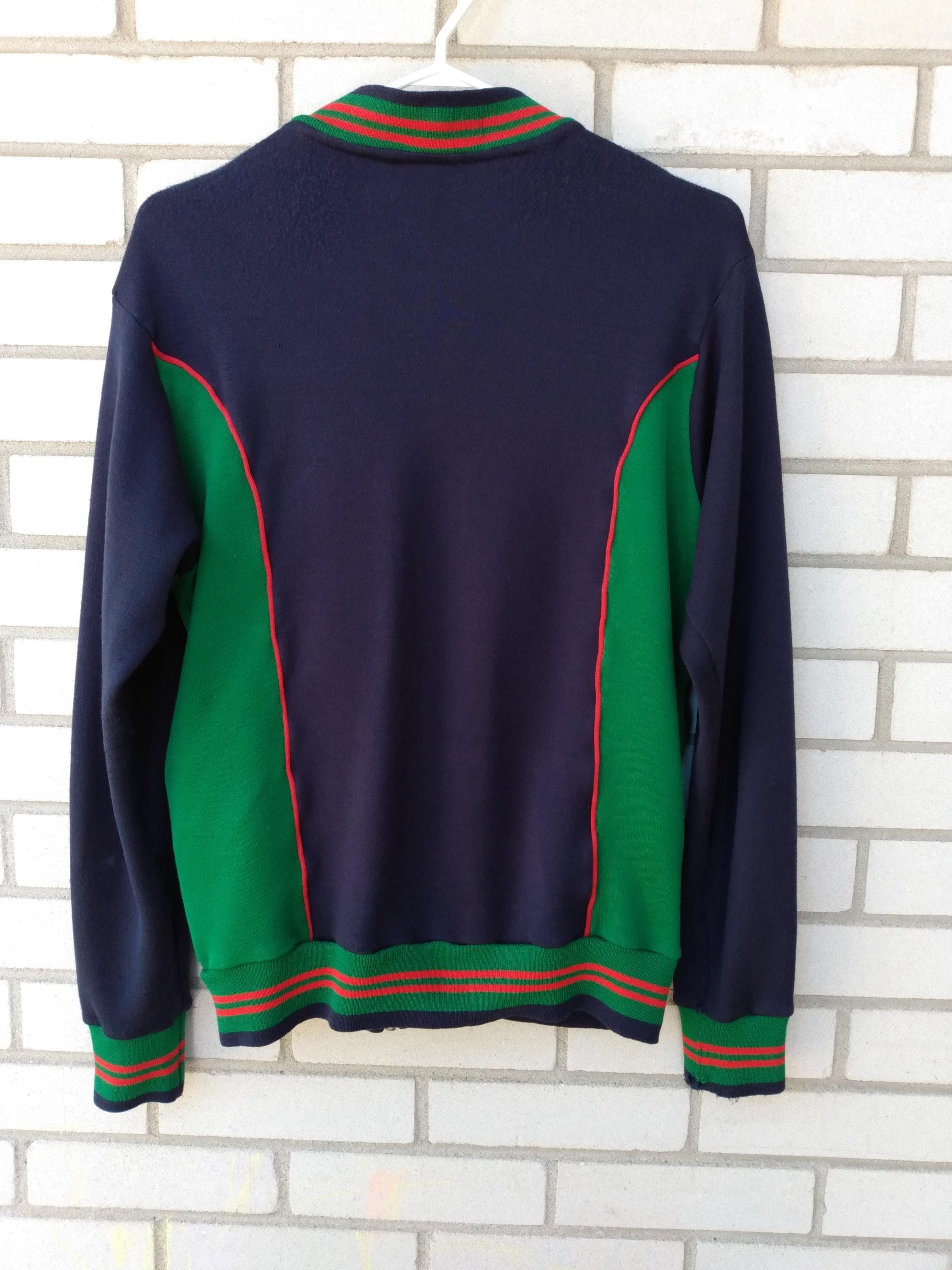 Vintage 80s IZOD Lacoste Sweatshirt Jacket Blue Alligator S/M 40