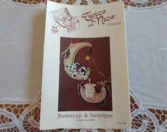 Country Farmhouse Cottagecore Sewing Pattern Retro Vintage 1990s Buttercup & Sweetpea Cow Pig Watermelon Moon Retro Crafting