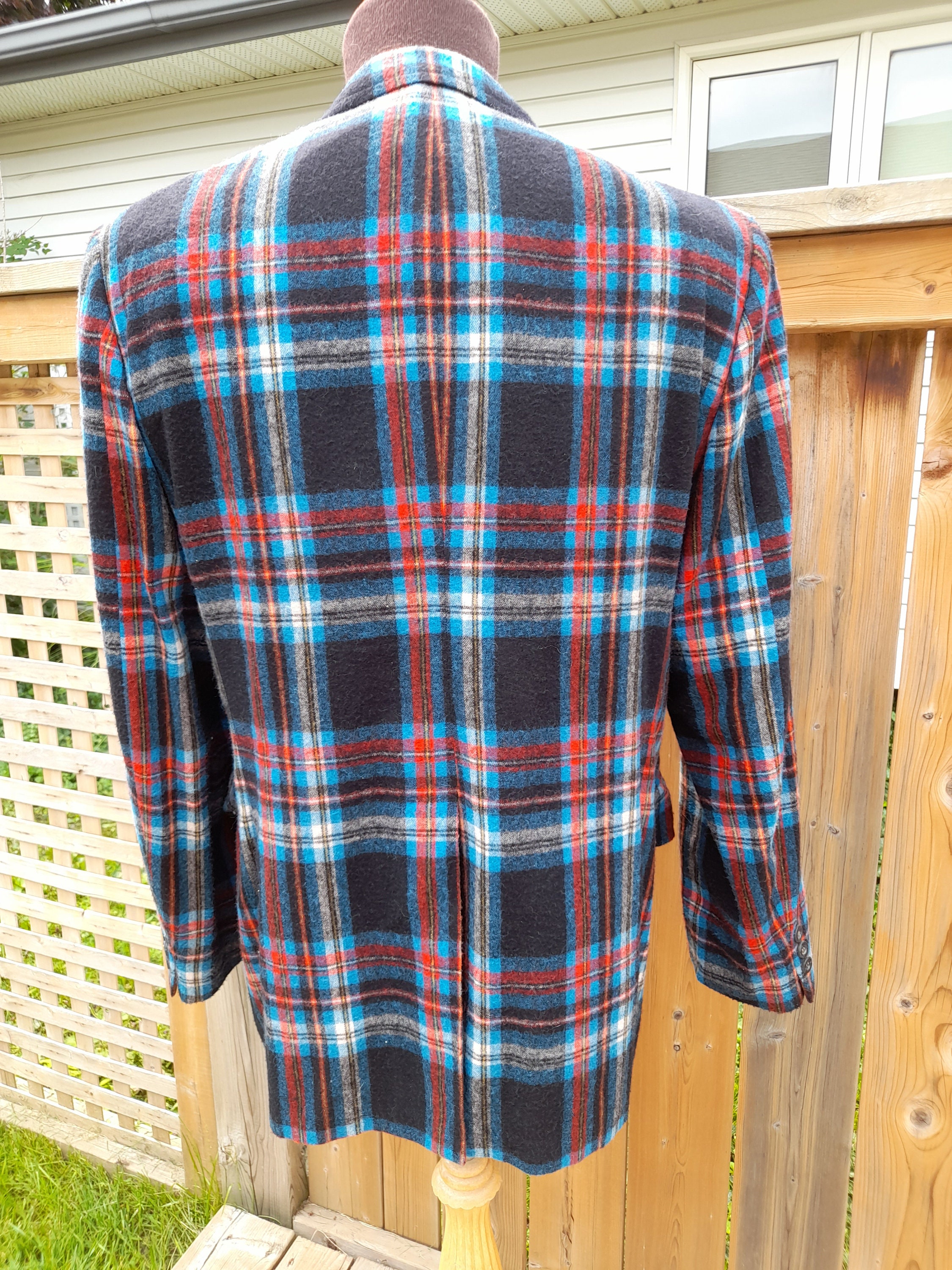 Vintage 60s Plaid Sport Coat Jacket Union Label #8 Murray