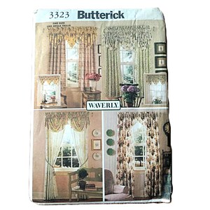 Curtains Valances Sewing Pattern Drapes DIY Window Toppers Butterick 3323 by Waverly