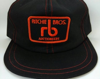 Vintage Trucker Hat Ritchie Bros Auctioneers Industrial Equipment Farming Machines Trucking Retro 1980s