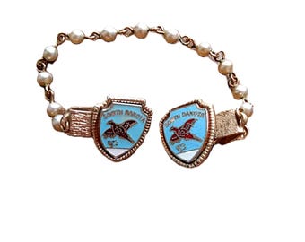 Vintage South Dakota Souvenir Sweater Guard Clips Jewelry Pheasant