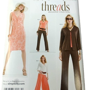 Dress Sewing Pattern Gauchos Pants Jacket Top Shirt Size 6-14 Simplicity 3800 UNCUT