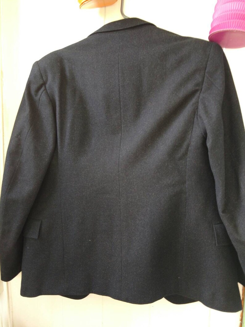 Vintage German Suit Jacket Dark Grey Wool Priok and Wulsten Breslau Schweidn with Technische Hochschule Darmstadt Stamped Ticket pre 1945