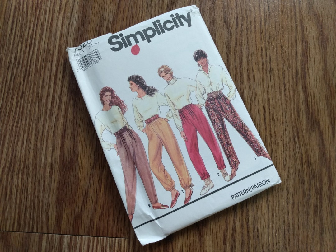 Vintage 90s Pull on Pants Sewing Pattern Womens Size 6-24 Simplicity ...
