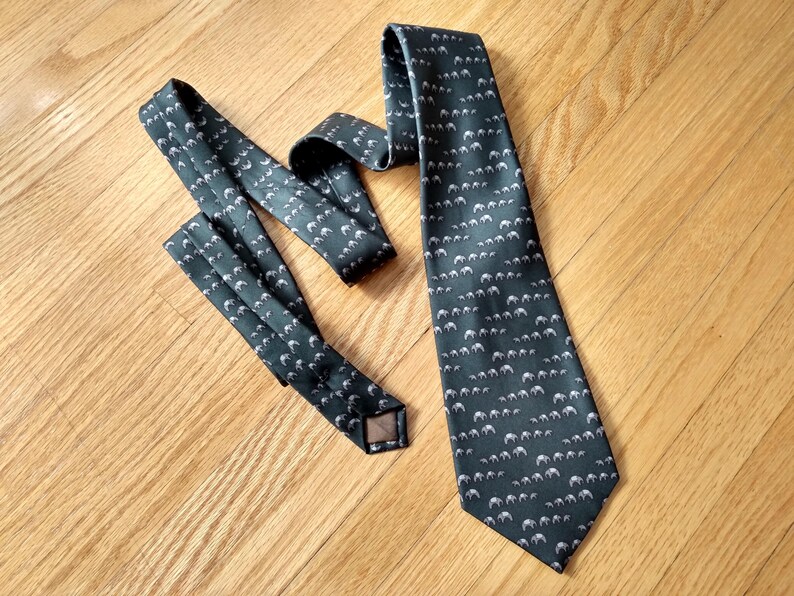 Vintage Elephant Neck Tie Jim Thompson Made in Thailand Necktie