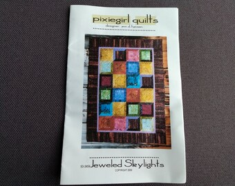 Quilt Sewing Pattern Quilting Jeweled Skylights Pixiegirl 50" x 68"