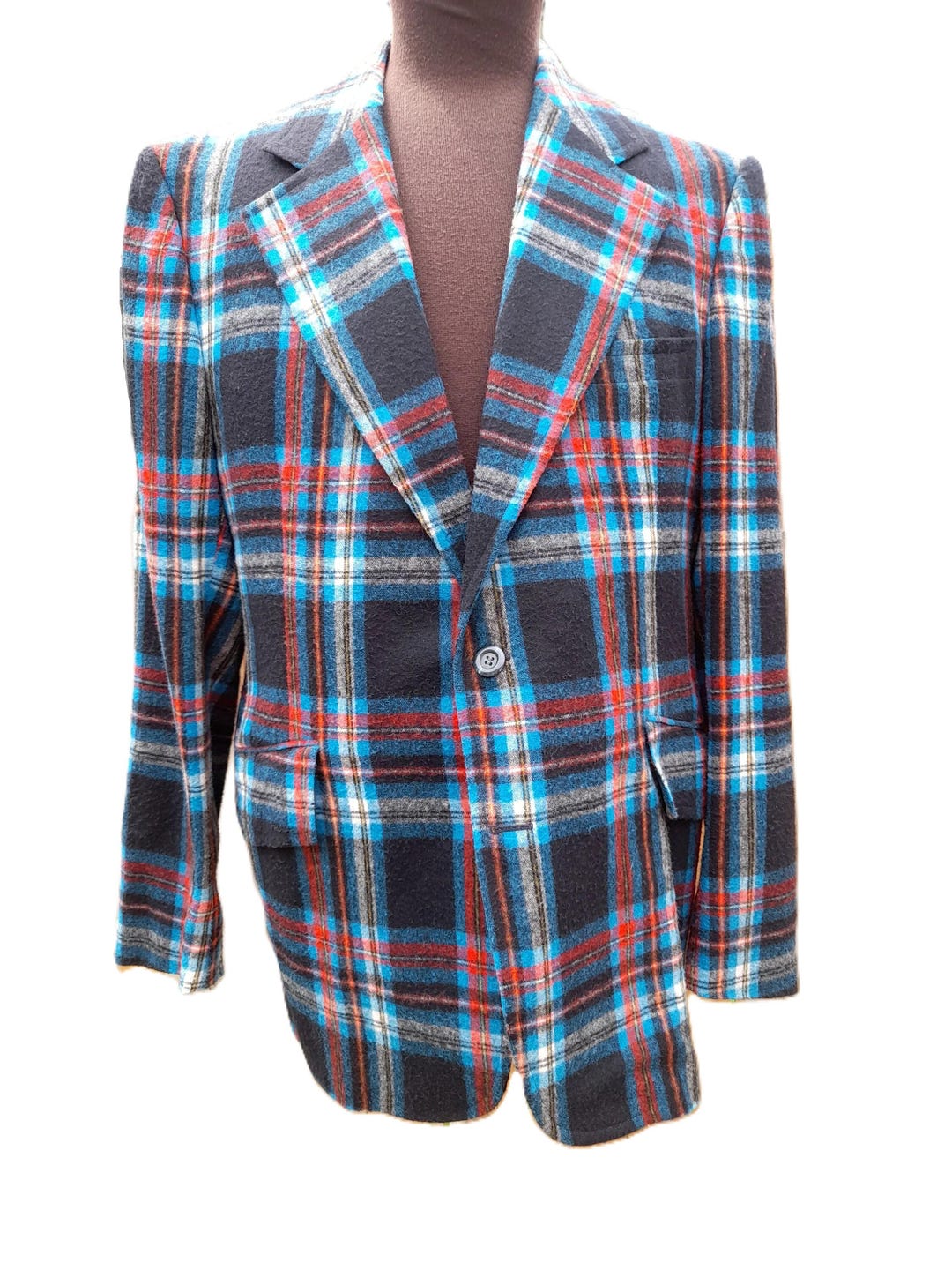 ジャケット・アウター 60s vintage pure wool sports jacket Vintage 60s Plaid Sport Coat Jacket Union Label #8 Murray