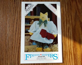 Cat Doll Sewing Pattern Folk Art Craft Dress Pantaloons Country Farmhouse Home Decor