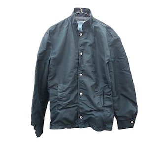 Vintage Blue Workwear Shop Jacket Snap Front 43&quot; Chest Uniform Mechanic Farmer