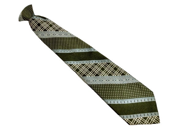Vintage Green Clip-On Necktie - Designer's Select… - image 1