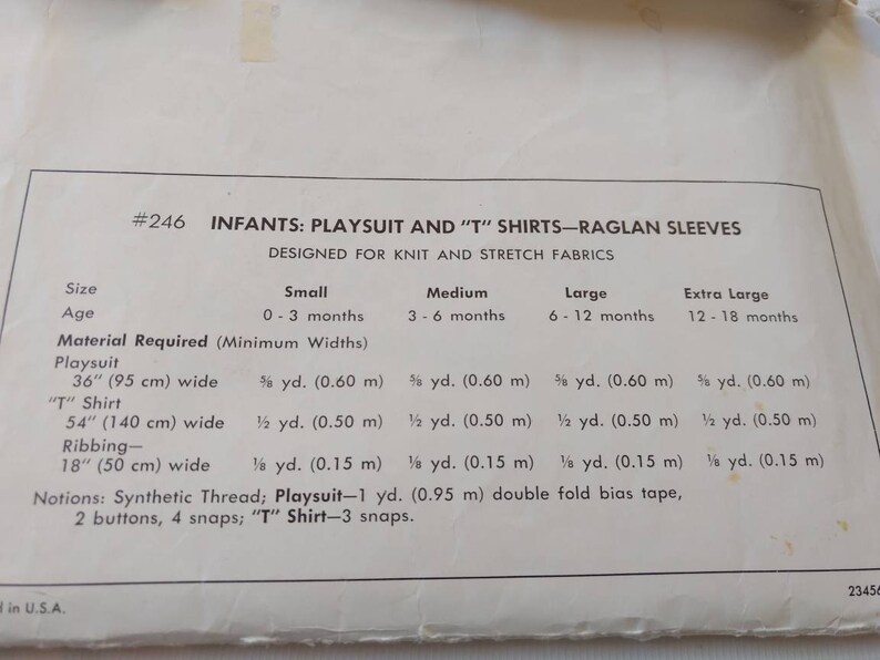 Vintage Baby Sewing Pattern Infants Playsuit and Tshirts for Etsy