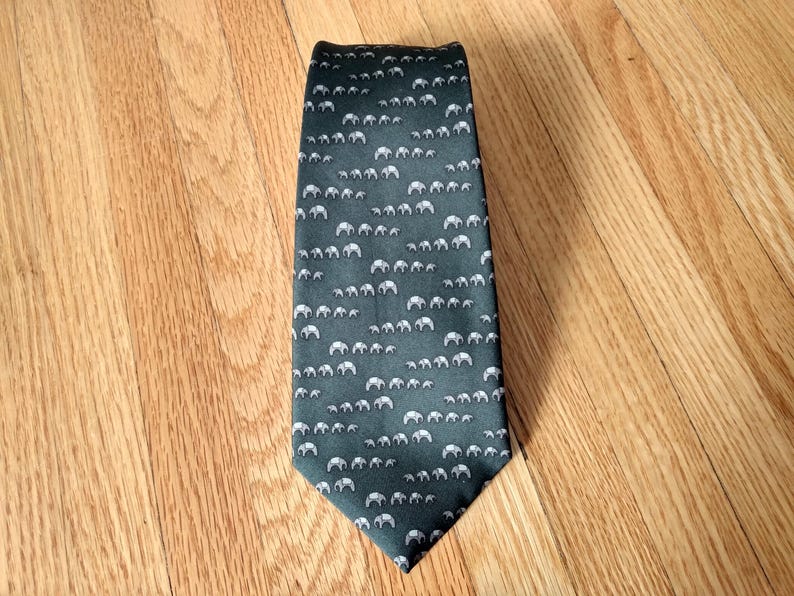Vintage Elephant Neck Tie Jim Thompson Made in Thailand Necktie