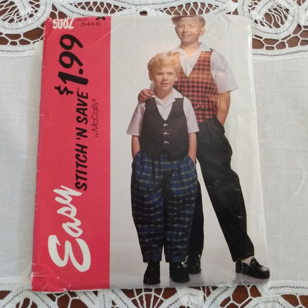 Boys Sewing Pattern Pants Shirt Vest Size 3 4 5 6 Special Occasion Ring Bearer