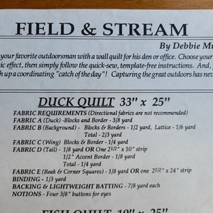 Fish Duck Wall Quilt Sewing Pattern Field & Stream by Debbie Mumm's the Word image 5