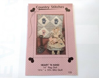 Primitive Rag Doll & Mini Quilt Sewing Pattern Rustic Vintage Craft DIY