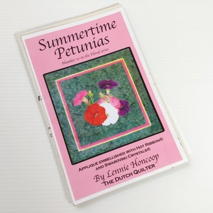 Petunia Flower Applique Quilting Pattern - No Sew Technique Instructions DIY