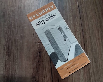 1950s Entry Divider Building Plans Construction Instructions Sylvaply Plywood Guide Retro Vintage MCM
