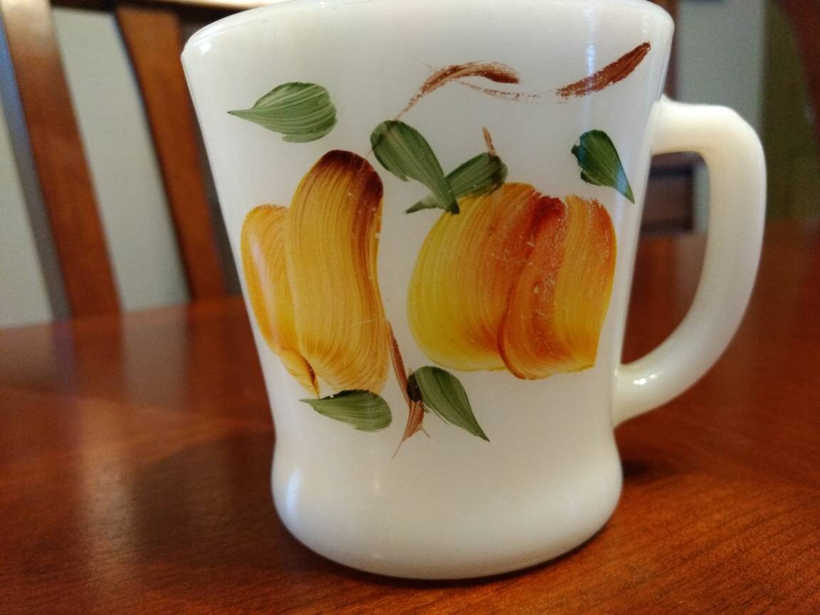 ヴィンテージ ファイヤーキング ミルクガラス マグカップ ゲイ