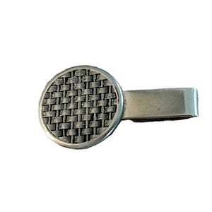 Vintage Tie Clip Basket Weave Design MCM Retro 1960s - Jewelry Gift for Men