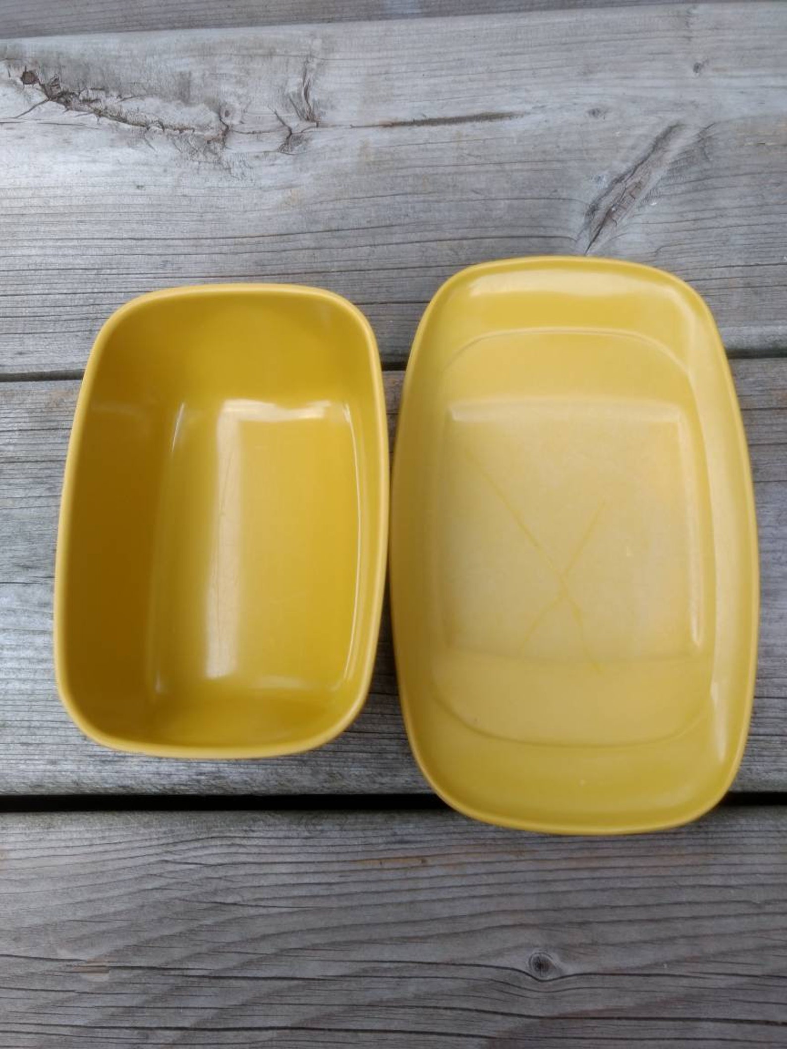 Yellow Melamine Butter Dish Maplex Retro Kitchen Melmac Etsy